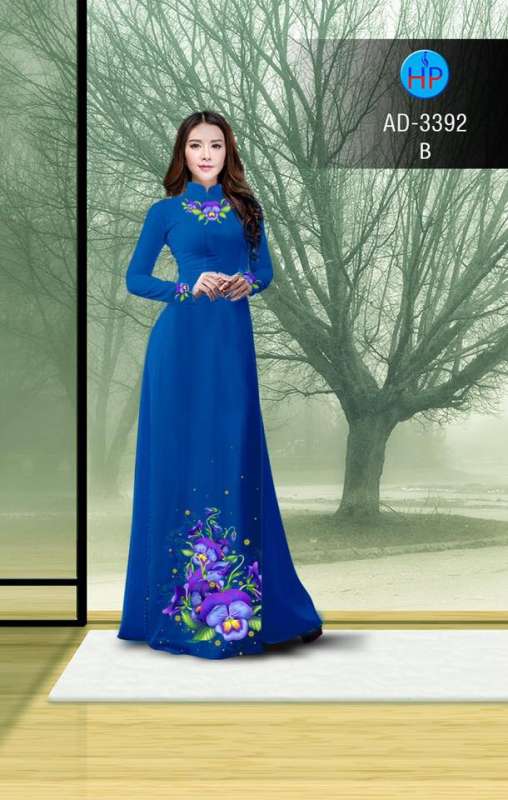Vải áo dài hoa trên dưới Vải áo dài hoa trên dưới