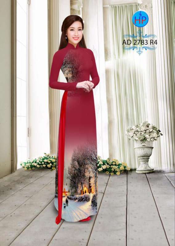 Vải áo dài cảnh mùa đông