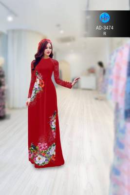 Vải áo dài hoa chùm-DT 2753