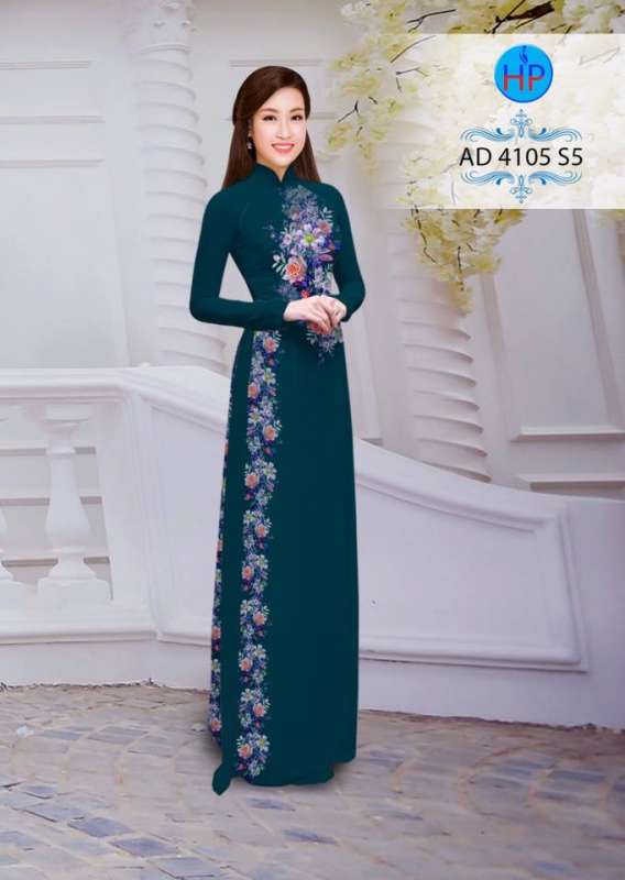 Vải áo dài hoa chạy dọc