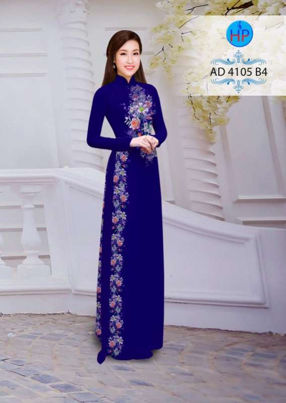 Vải áo dài hoa chạy dọc
