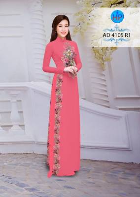Vải áo dài hoa chạy dọc-DT 2755