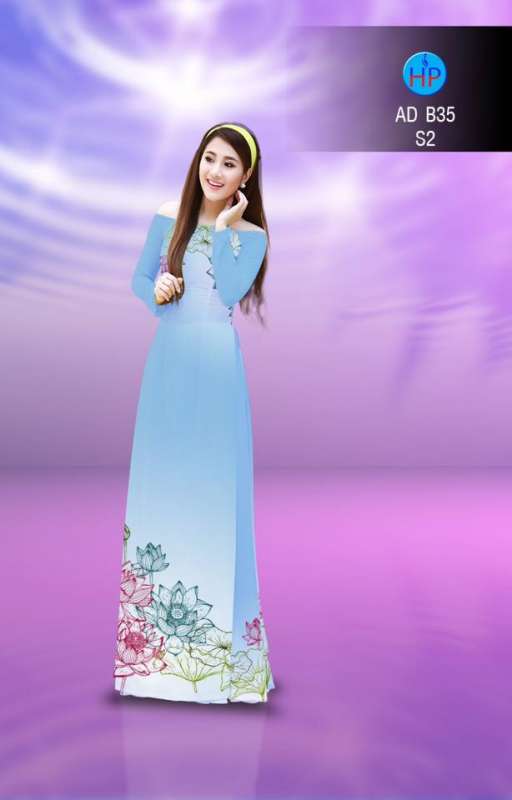 Vải áo dài hoa Sen