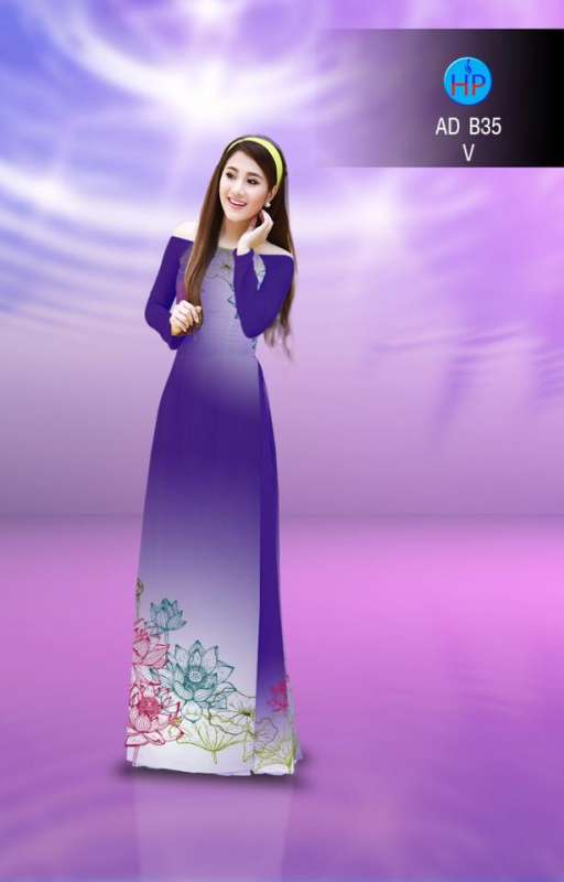 Vải áo dài hoa Sen