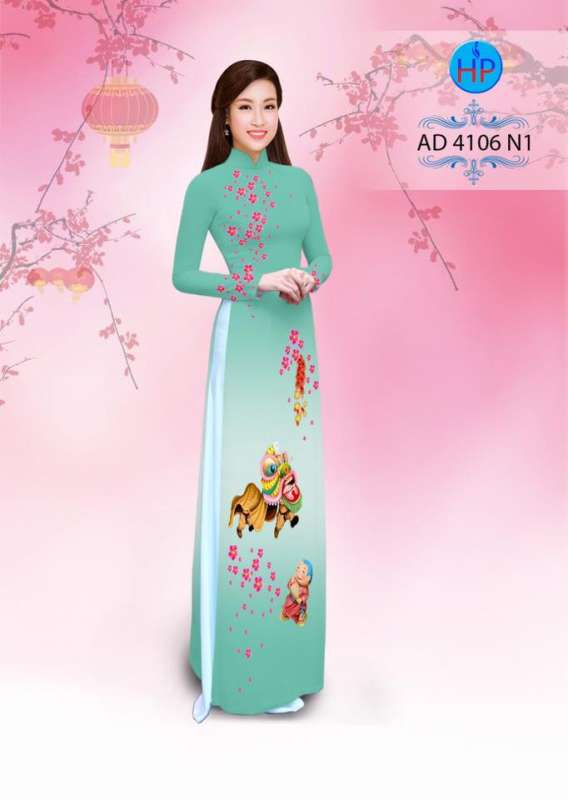 Vải áo dài múa Lân ngày tết Vải áo dài múa Lân ngày tết