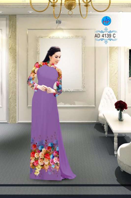 Vải áo dài hoa Hồng Vải áo dài hoa Hồng
