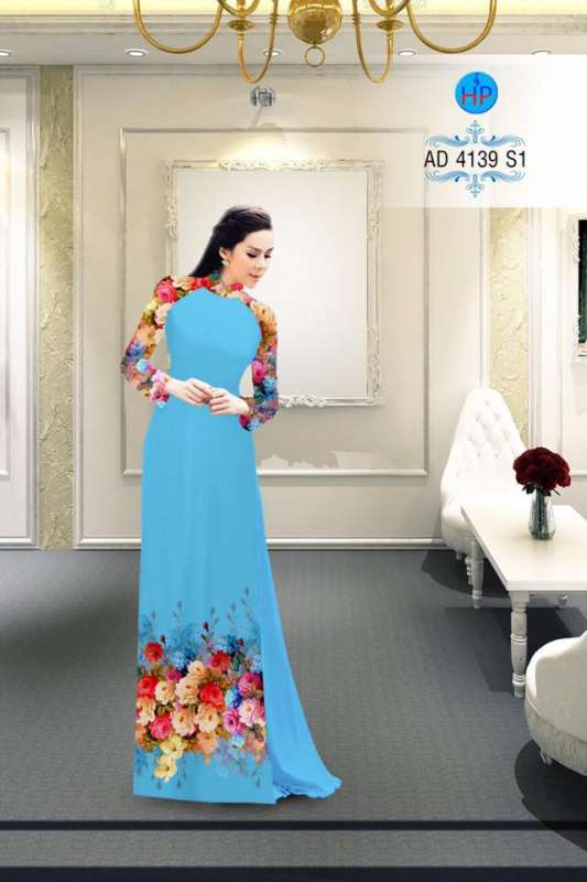 Vải áo dài hoa Hồng Vải áo dài hoa Hồng
