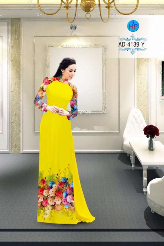 Vải áo dài hoa Hồng Vải áo dài hoa Hồng