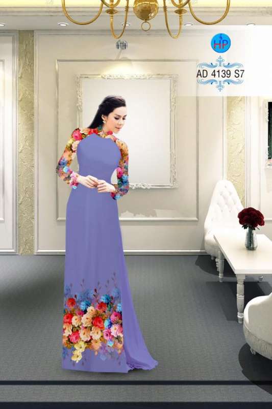 Vải áo dài hoa Hồng Vải áo dài hoa Hồng