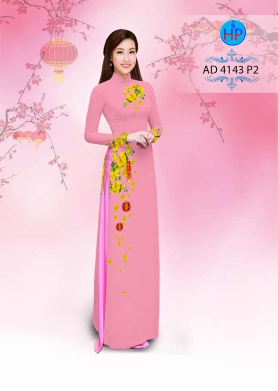 Vải áo dài hoa Mai tết