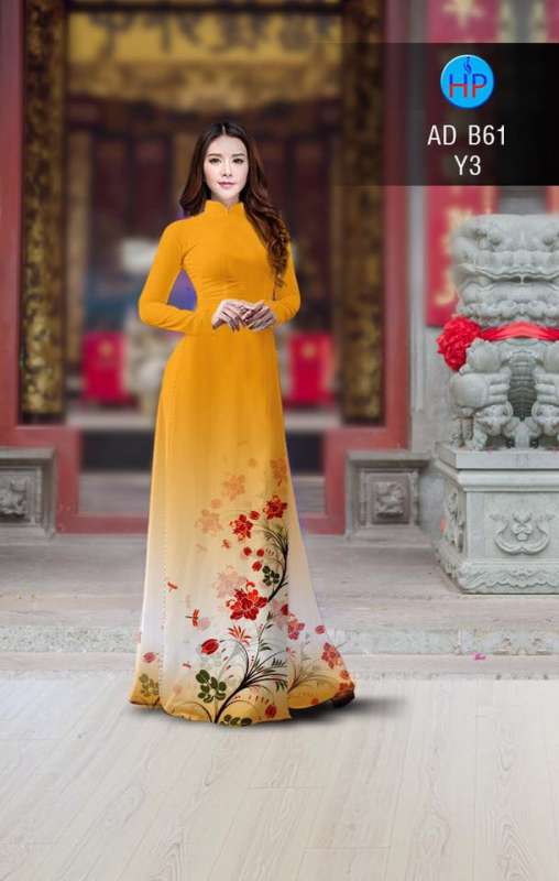 Vải áo dài hoa tà dưới