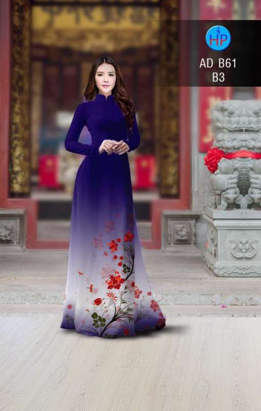Vải áo dài hoa tà dưới