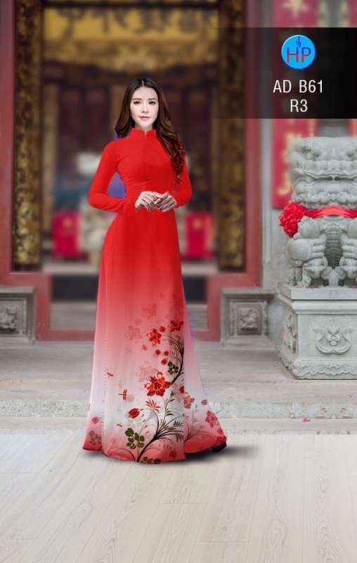 Vải áo dài hoa tà dưới