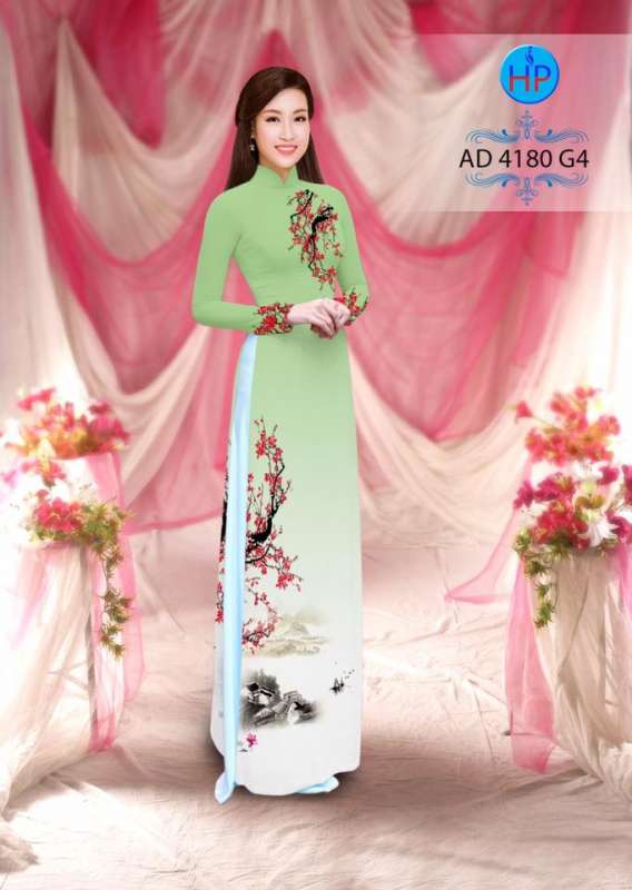 Vải áo dài phong cảnh