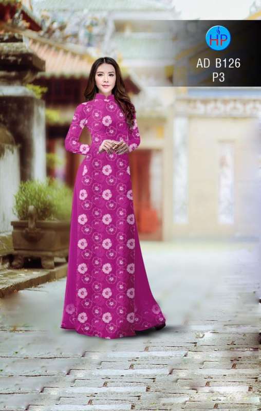 Vải áo dài hoa nhỏ toàn thân