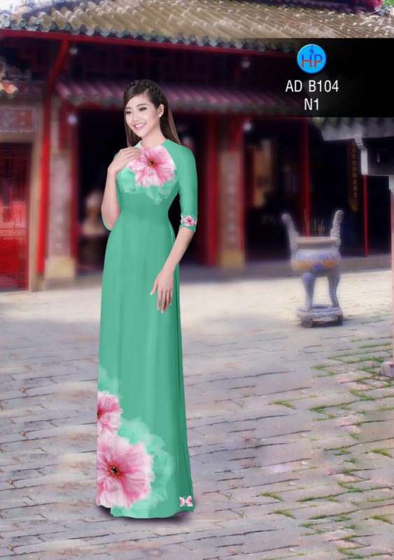 Vải áo dài hoa trên dưới