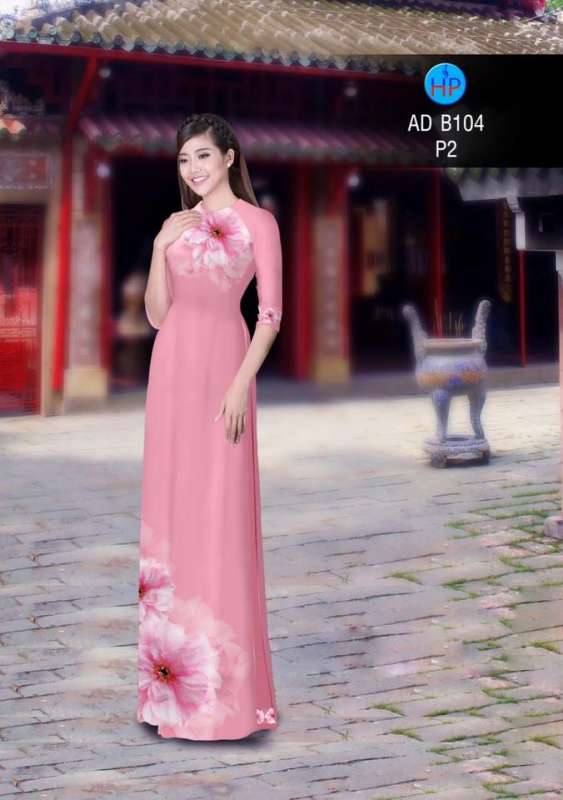 Vải áo dài hoa trên dưới