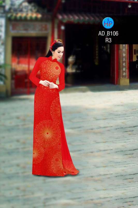 Vải áo dài hoa văn tròn