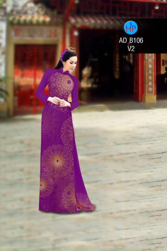 Vải áo dài hoa văn tròn