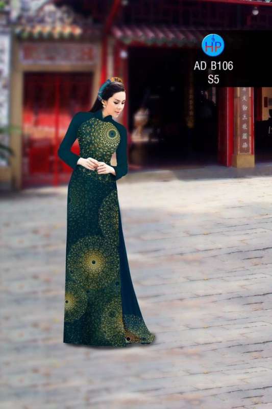 Vải áo dài hoa văn tròn