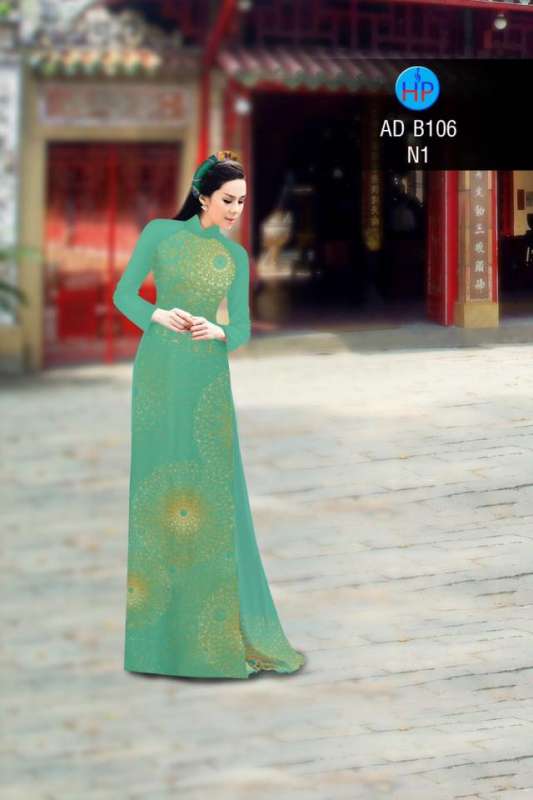 Vải áo dài hoa văn tròn