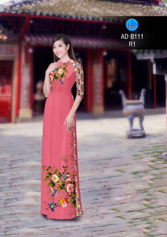 Vải áo dài hoa Hồng Vải áo dài hoa Hồng