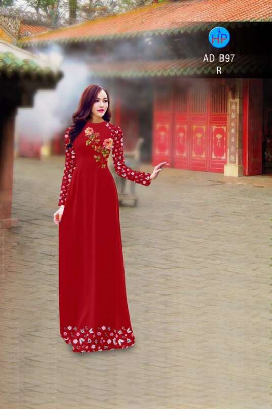 Vải áo dài hoa Hồng
