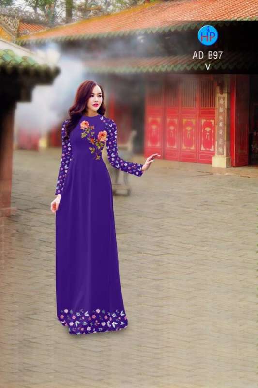 Vải áo dài hoa Hồng