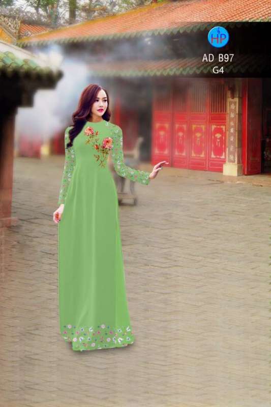 Vải áo dài hoa Hồng