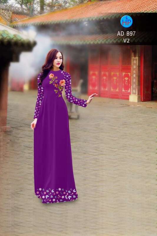 Vải áo dài hoa Hồng