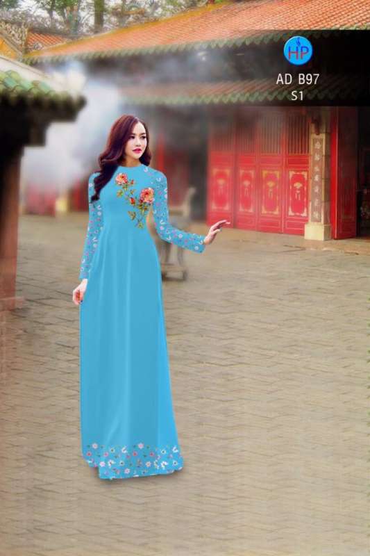 Vải áo dài hoa Hồng