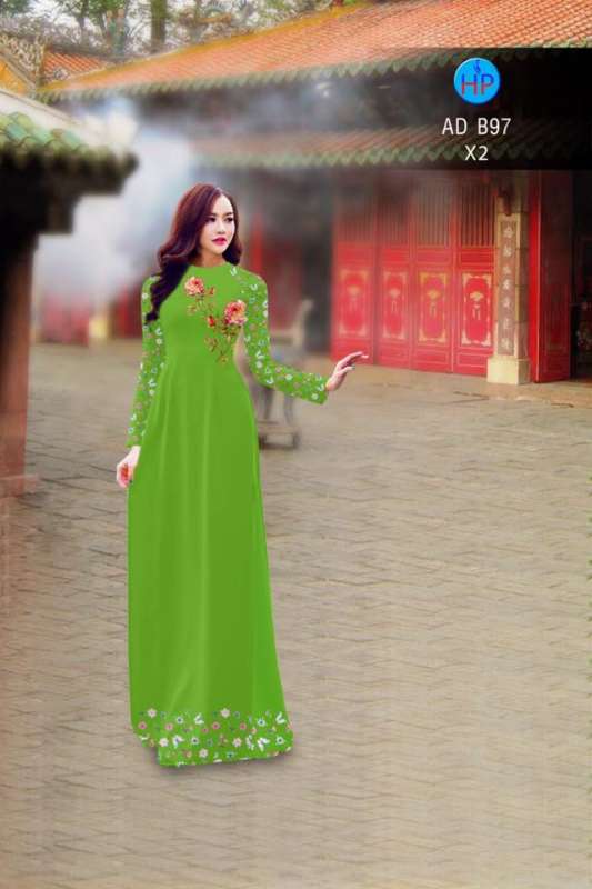 Vải áo dài hoa Hồng