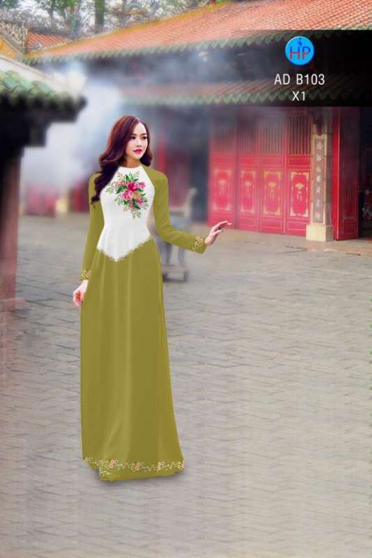Vải áo dài hoa chùm nhỏ