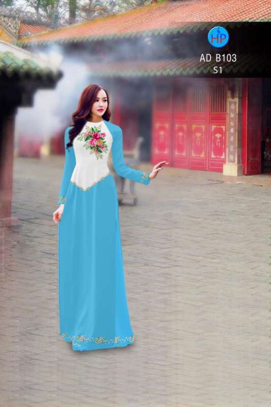 Vải áo dài hoa chùm nhỏ