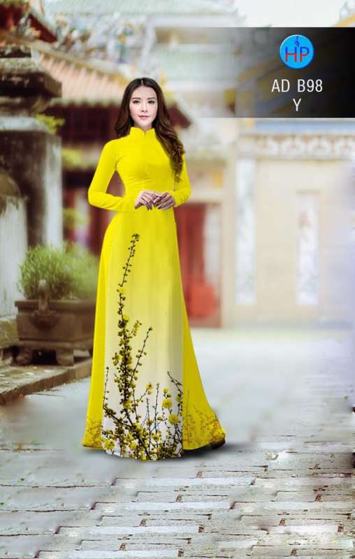 Vải áo dài cành hoa nhỏ Vải áo dài cành hoa nhỏ