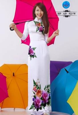 Vải áo dài Lụa hoa trên dưới-DT 283