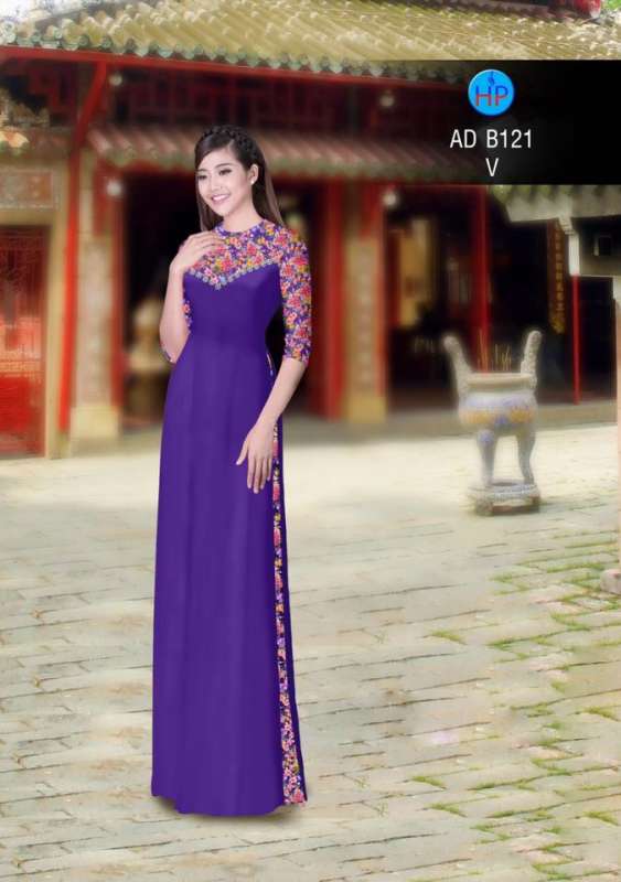Vải áo dài hoa đều tay áo Vải áo dài hoa đều tay áo