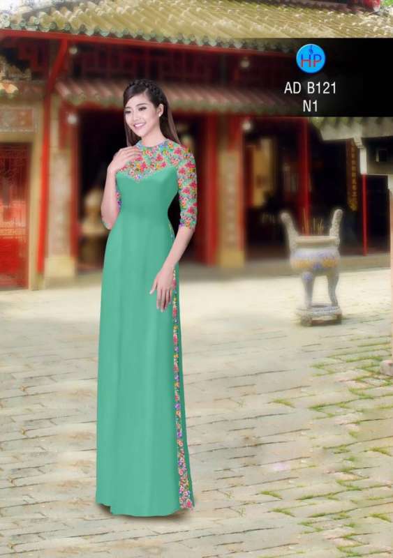 Vải áo dài hoa đều tay áo Vải áo dài hoa đều tay áo