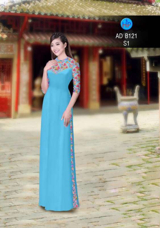 Vải áo dài hoa đều tay áo Vải áo dài hoa đều tay áo