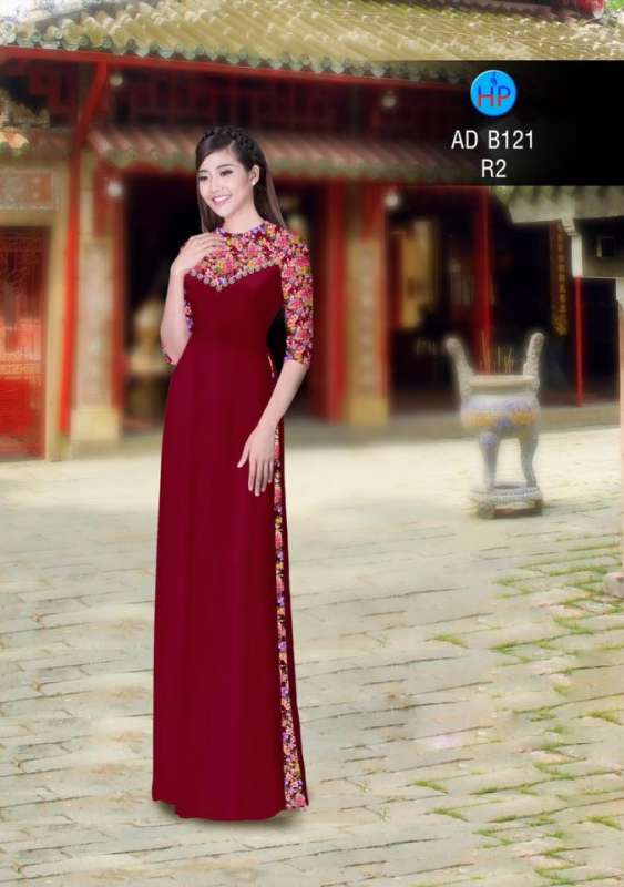 Vải áo dài hoa đều tay áo Vải áo dài hoa đều tay áo