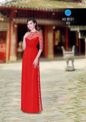 Vải áo dài hoa đều tay áo-DT 2833