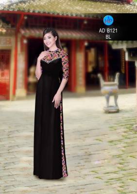 Vải áo dài hoa đều tay áo-DT 2833