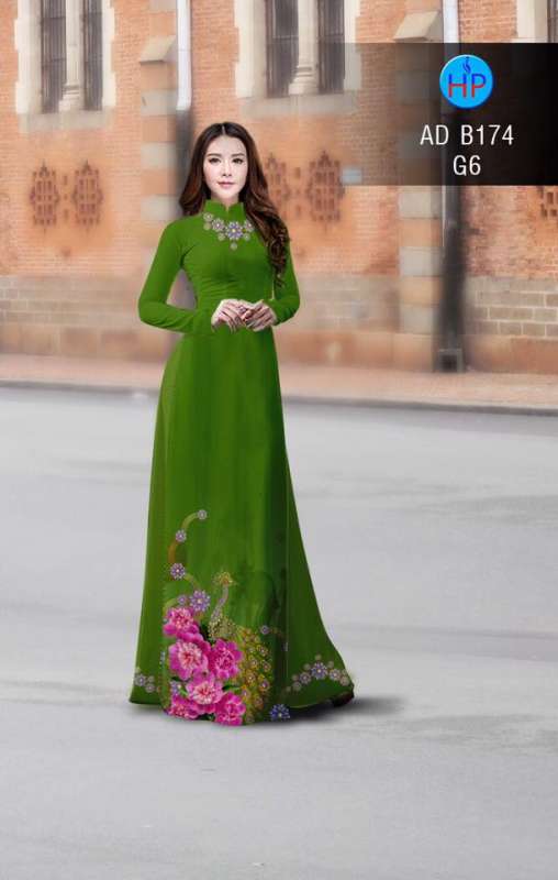 Vải áo dài chim Công
