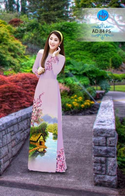 Vải áo dài phong cảnh