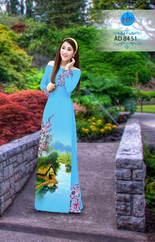 Vải áo dài phong cảnh