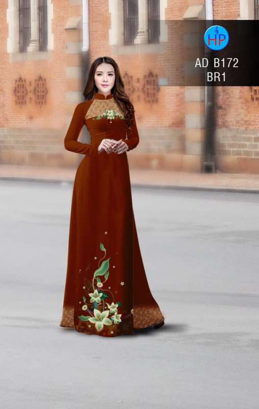 Vải áo dài hoa trên dưới