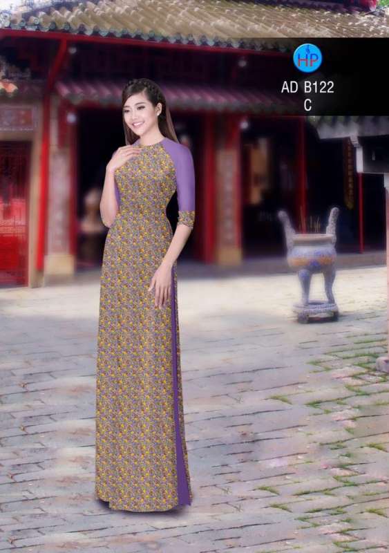 Vải áo dài hoa nhỏ toàn thân