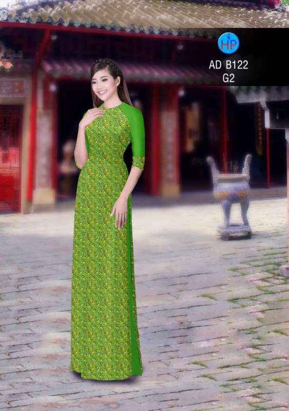 Vải áo dài hoa nhỏ toàn thân