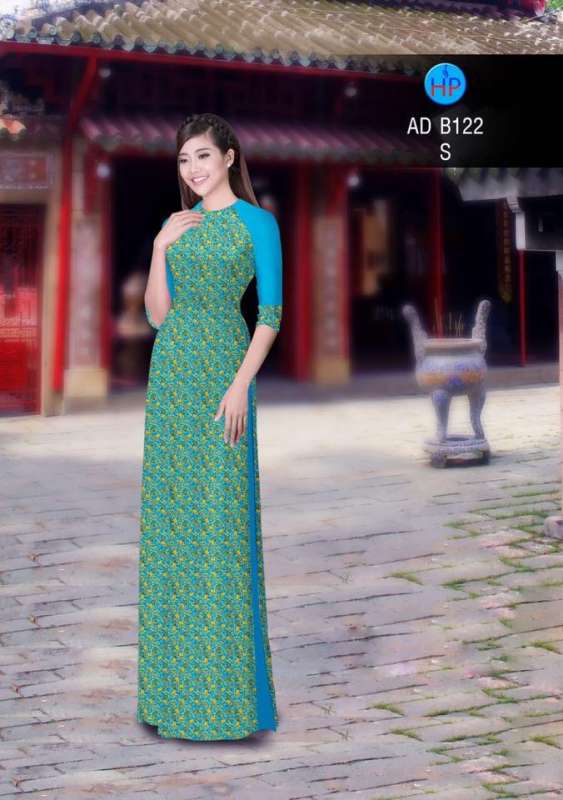 Vải áo dài hoa nhỏ toàn thân