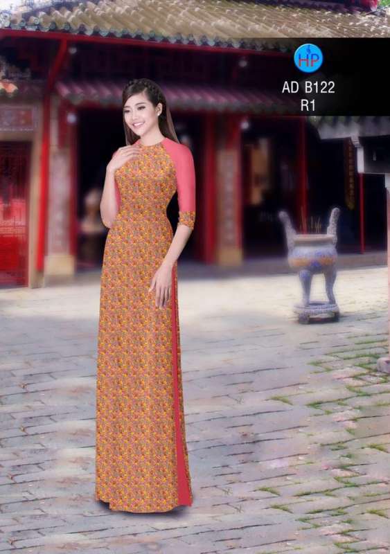 Vải áo dài hoa nhỏ toàn thân